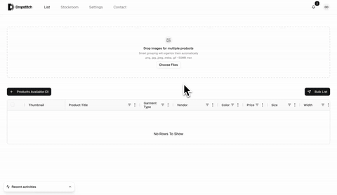 Animation showing Dropstitch automatically grouping upload batches into products
